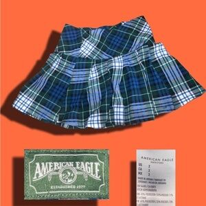 American Eagle Outfitters Green Plaid Mini Skirt